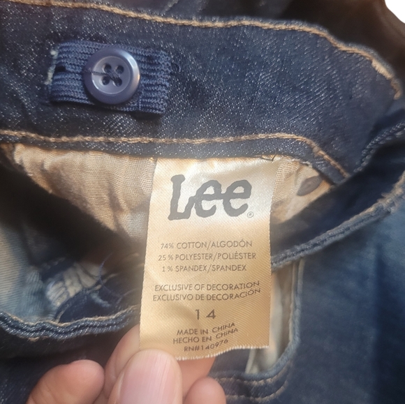 Lee blue jeans straight leg skinny fit size 14 - Picture 6 of 7